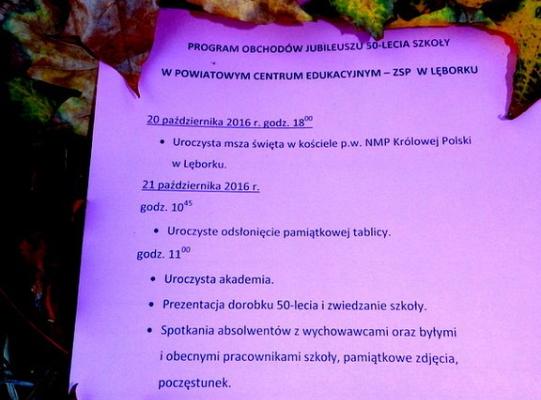 SPRAWDŹ PROGRAM OBCHODÓW JUBILEUSZU 50-LECIA SZKOŁY