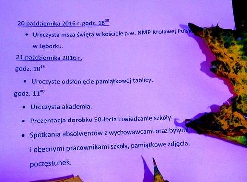 SPRAWDŹ PROGRAM OBCHODÓW JUBILEUSZU 50-LECIA SZKOŁY