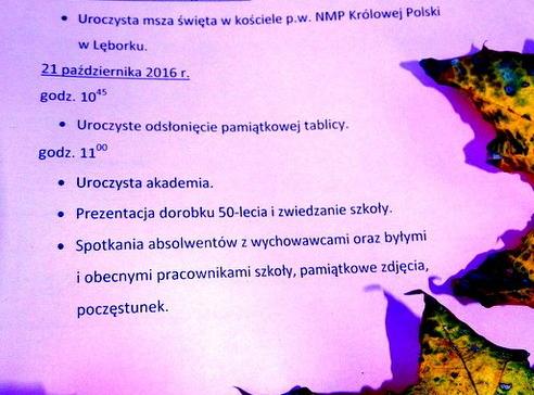 SPRAWDŹ PROGRAM OBCHODÓW JUBILEUSZU 50-LECIA SZKOŁY