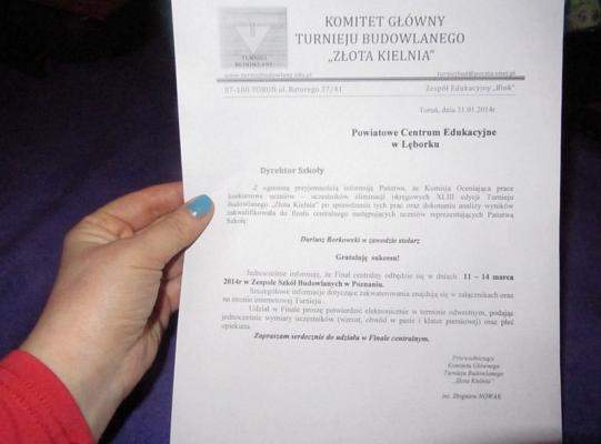 Zakwalifikował się do finału centralnego- Złota Kielnia